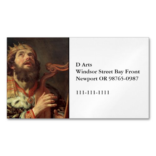 King David Playing His Harp Magnetic Business Card