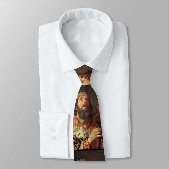 King David Playing His Harp Tie (Tied)