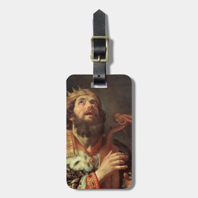 King David Playing the Harp Luggage Tag (Front Vertical)