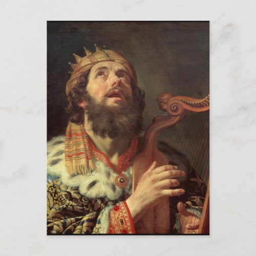 King David Playing the Harp Postcard