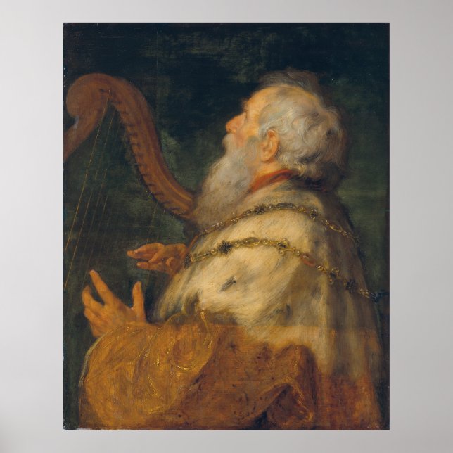 King David Playing the Harp Poster (Front)