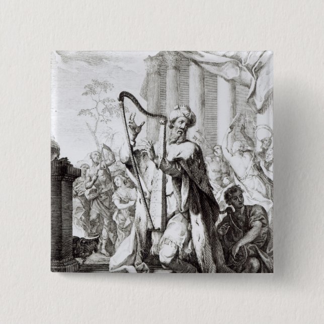 King David Playing the Lyre Pinback Button (Front)