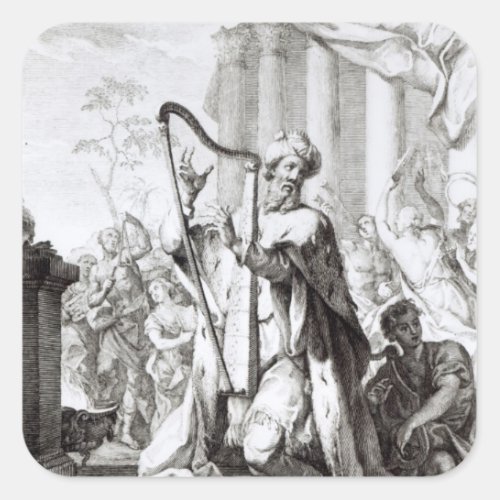 King David Playing the Lyre Square Sticker