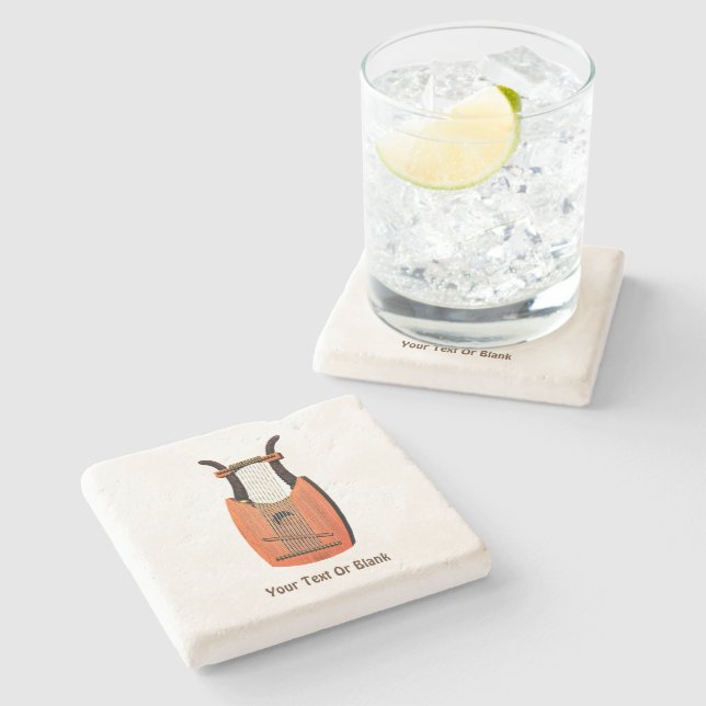 King David's Harp Stone Coaster (Side)