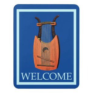 King David's Harp - Welcome Door Sign
