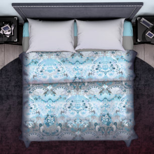 KING Demiboy Dragon Damask Pride Flag Colors Duvet Cover