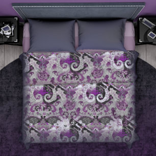 KING Demisexual Dragon Damask Pride Flag Colors Duvet Cover