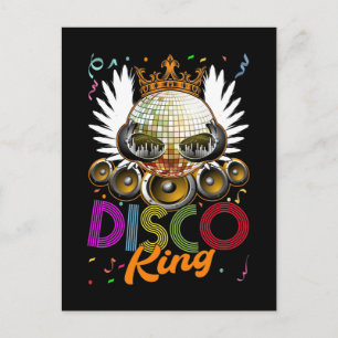 King Disco Funky Music Dancing Postcard