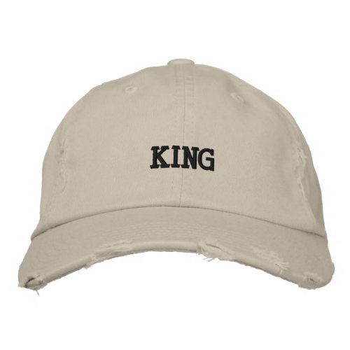 King District Threads Distressed Chino Twill_Hat Embroidered Baseball Cap