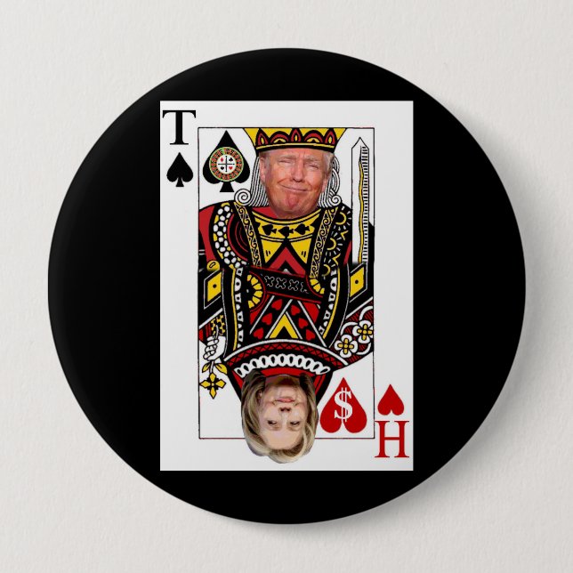 King Donald vs Queen Hillary Button (Front)