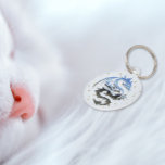 King Dragon Blue 2 Pet ID Tag<br><div class="desc">Blue King dragon on a bed of gold stars,  customizable text in the back.
Small size.
** The background color is customizable..</div>