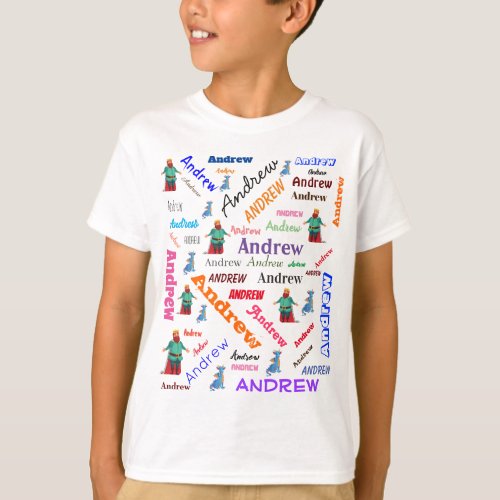 King Dragon Fairy Tale Word Cloud Name Collage T_Shirt