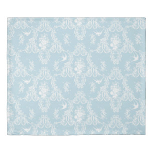 King Duvet in Willa Toile aqua Cover