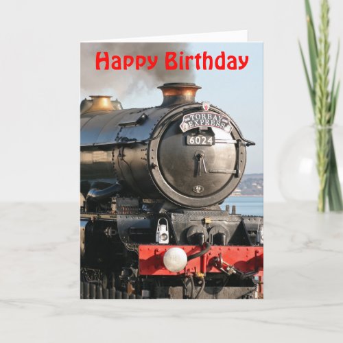 King Edward 1 Steam Engine Happy Birthday Card