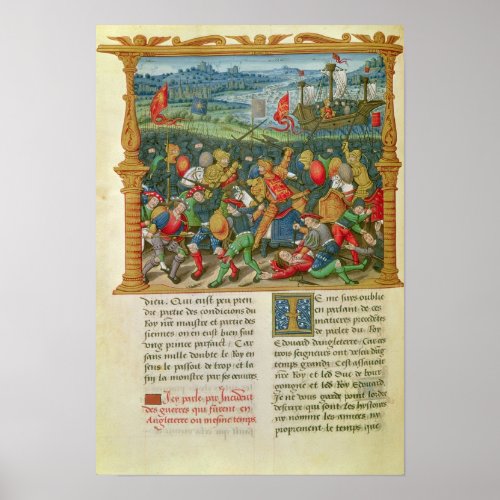 King Edward III Waging War at the Battle of Poster