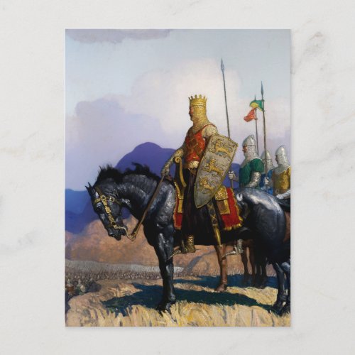 King Edward Views the Battle by NC Wyeth Postcard