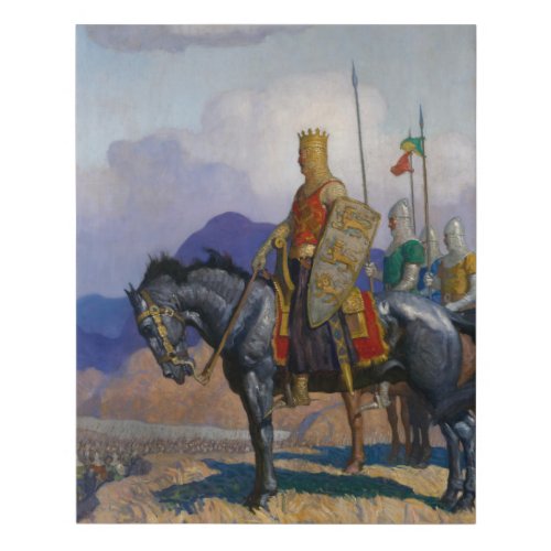 King Edward Views The Battle c 1921 by NC Wyeth Faux Canvas Print