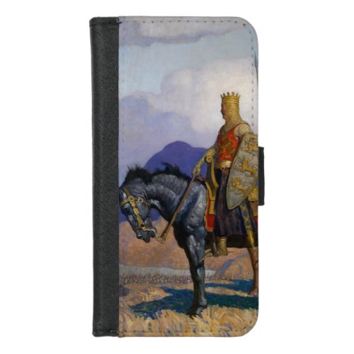 King Edward Views The Battle c 1921 by NC Wyeth iPhone 87 Wallet Case