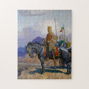 King Edward Views The Battle c. 1921 by N.C. Wyeth Jigsaw Puzzle