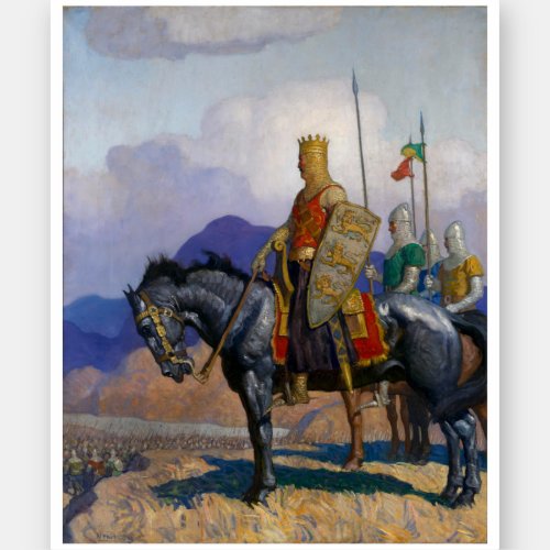 King Edward Views The Battle c 1921 by NC Wyeth Sticker