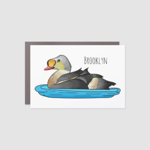 King eider bird cartoon illustration car magnet
