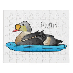 King eider bird cartoon illustration jigsaw puzzle