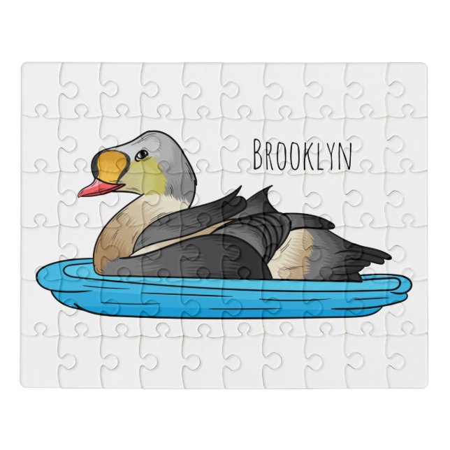 King eider bird cartoon illustration  jigsaw puzzle (Puzzle Horizontal)