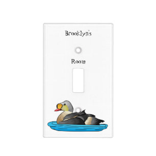 King eider bird cartoon illustration light switch cover