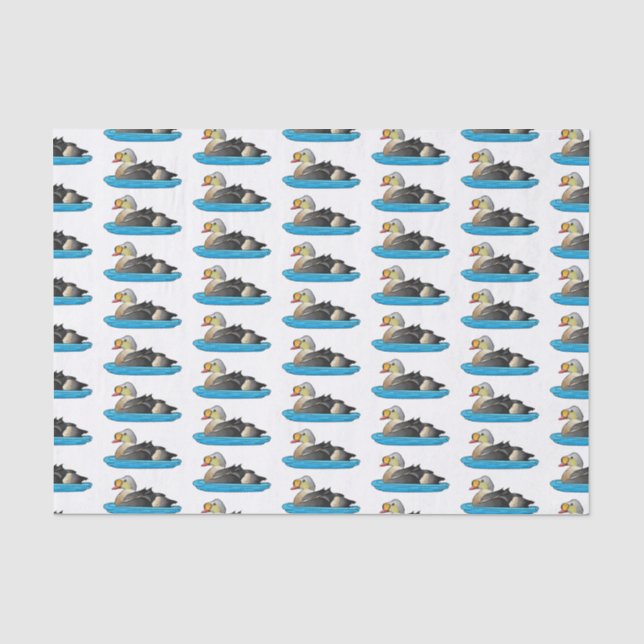 King eider bird cartoon illustration  tissue paper (Front)