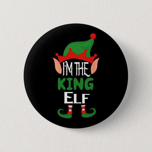 King Elf Costume Funny Matching Family Group Chris Button (Front)