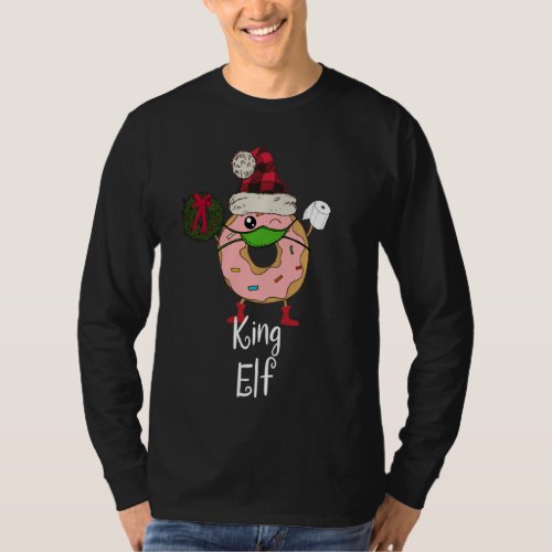 King Elf Quarantine Christmas Funny Donut 2020 Mem T_Shirt