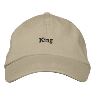 King Embroidered Baseball Hat - Khaki Custom Cap G