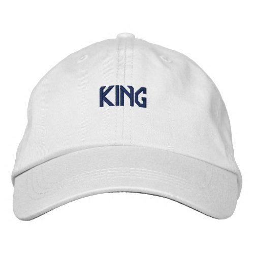KING Expression Nice Cool Super Handsome_Hat White Embroidered Baseball Cap
