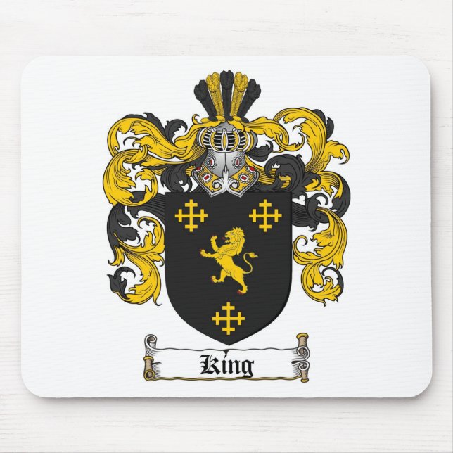 KING FAMILY CREST -  KING COAT OF ARMS MOUSE PAD (Front)