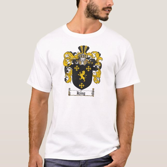 KING FAMILY CREST -  KING COAT OF ARMS T-Shirt (Front)