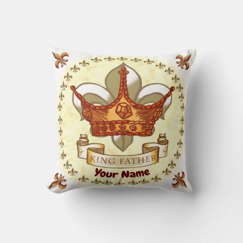 King Father Banner Crown  custom name pillow