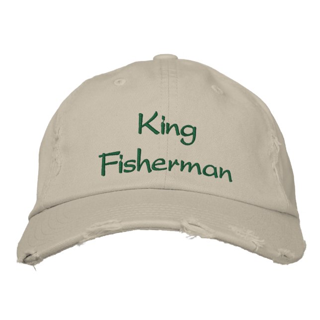 King Fisherman Embroidered Baseball Hat (Front)