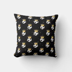 King Football / Soccer Seamless Pattern Throw Pillow