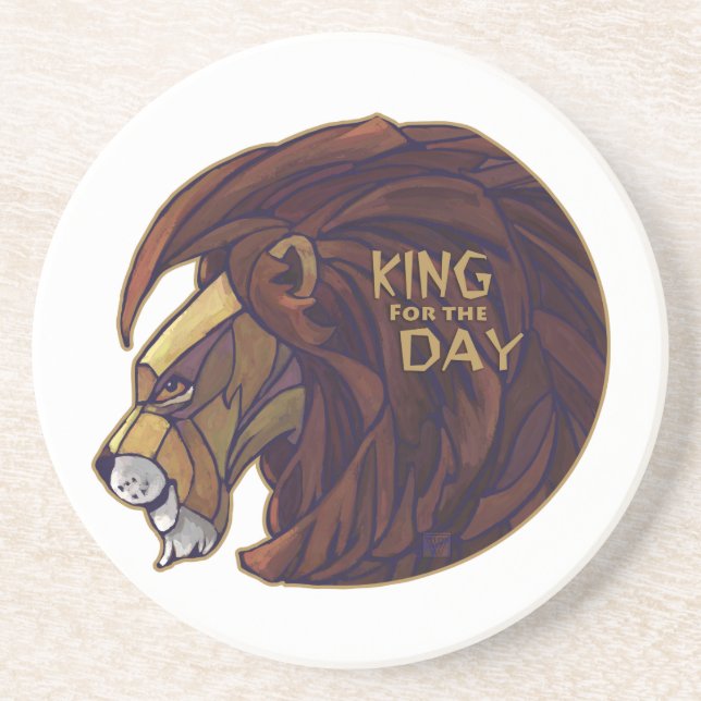 King for the Day Sandstone Coaster (Front)