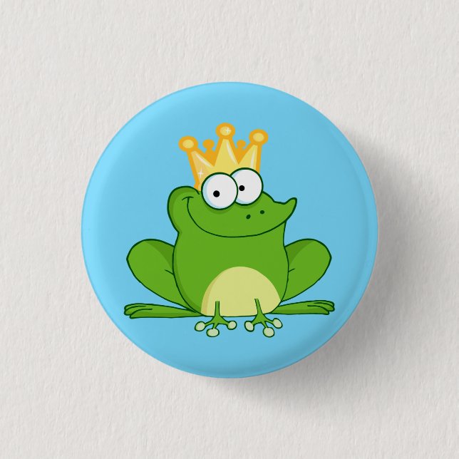 King Frog Cute Cartoon Animal Button (Front)