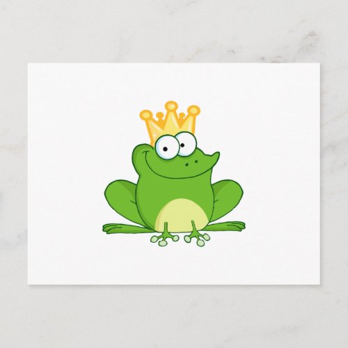 King Frog Frogs Crown Green Cute Cartoon Animal Postcard