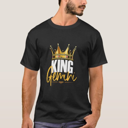 King Gemini Birthday Horoscope Zodiac Sign Astrolo T_Shirt