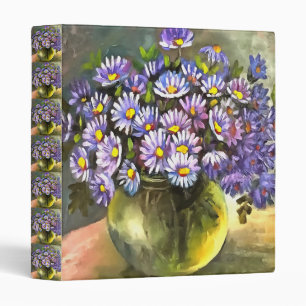 King George Asters In A Metallic Vase 3 Ring Binder