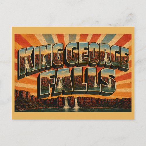 King George Falls WA Australia Twin Waterfall Art Postcard