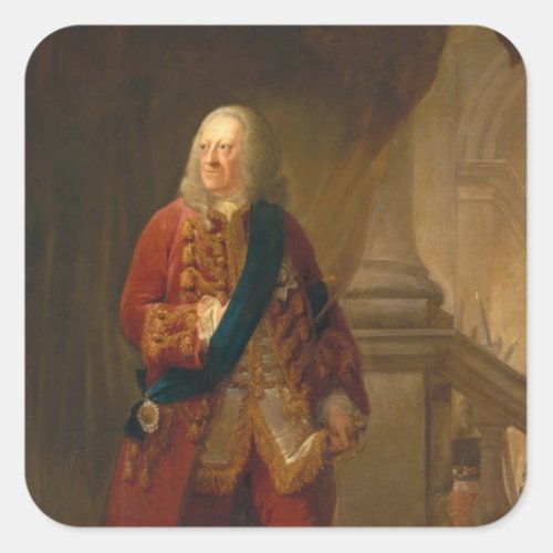 King George II 1759 Square Sticker