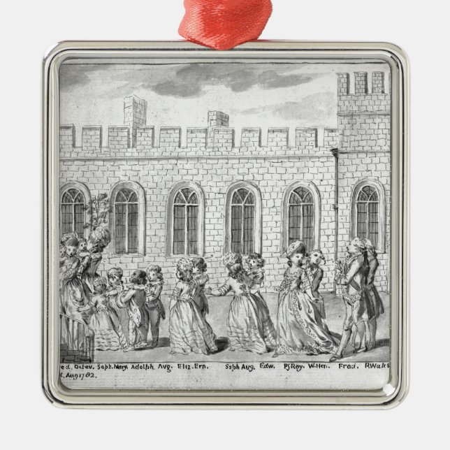King George III and Queen Charlotte Metal Ornament (Front)