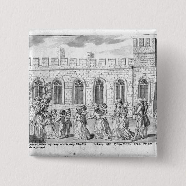King George III and Queen Charlotte Pinback Button (Front)
