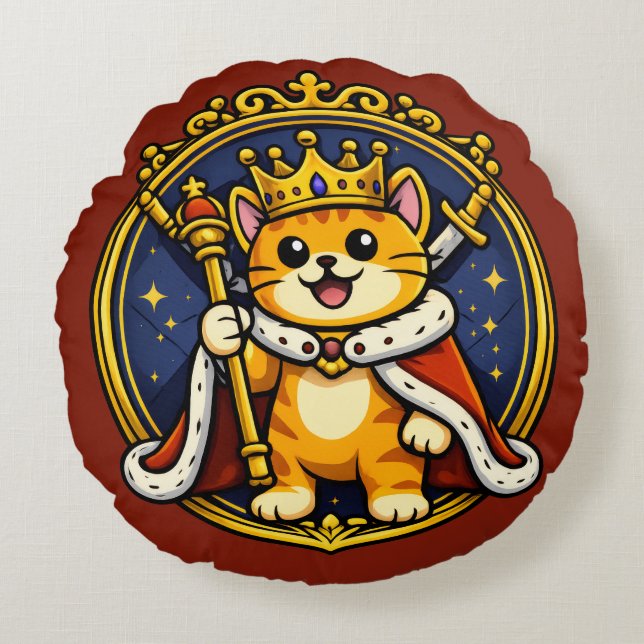 King George - Royal Whiskers Round Pillow (Front)