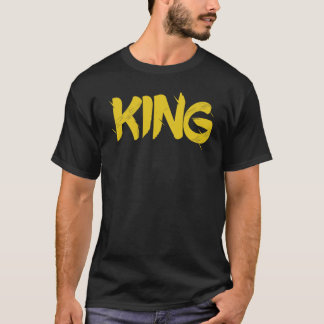 KING Golden Grunge Text T-Shirt - Distressed Gold