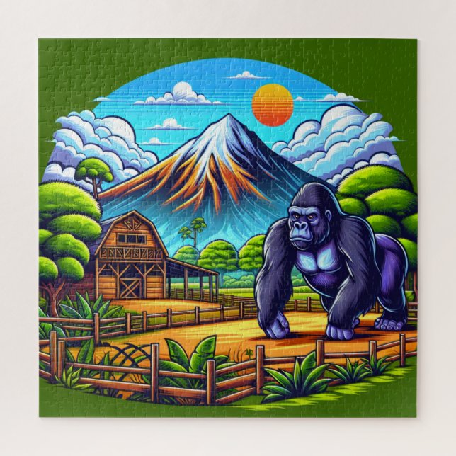 King Gorilla in Paradise Jigsaw Puzzle (Vertical)